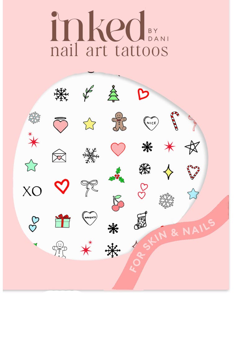 Happy Merry Nail Art Tattoos, Alternate, color, HAPPY MERRY NAIL