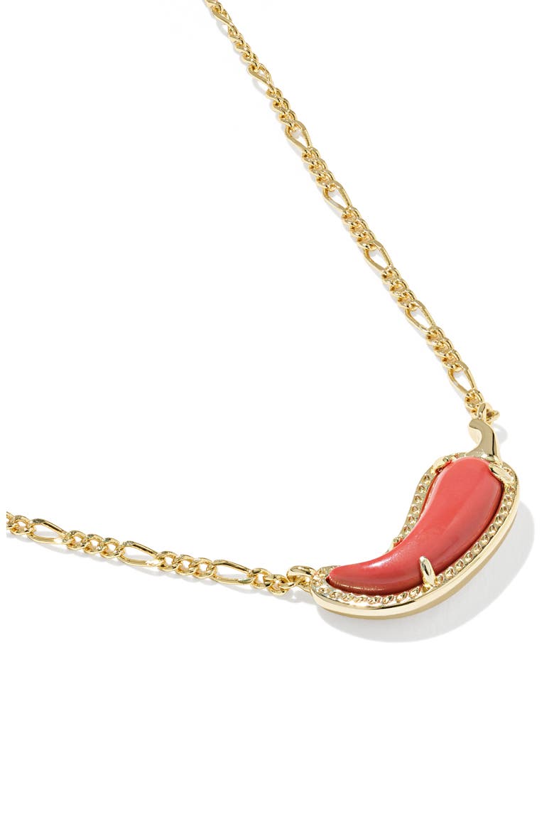 Chili Pepper Pendant Necklace, Alternate, color, GOLD RED VERMILLION MAGNESITE