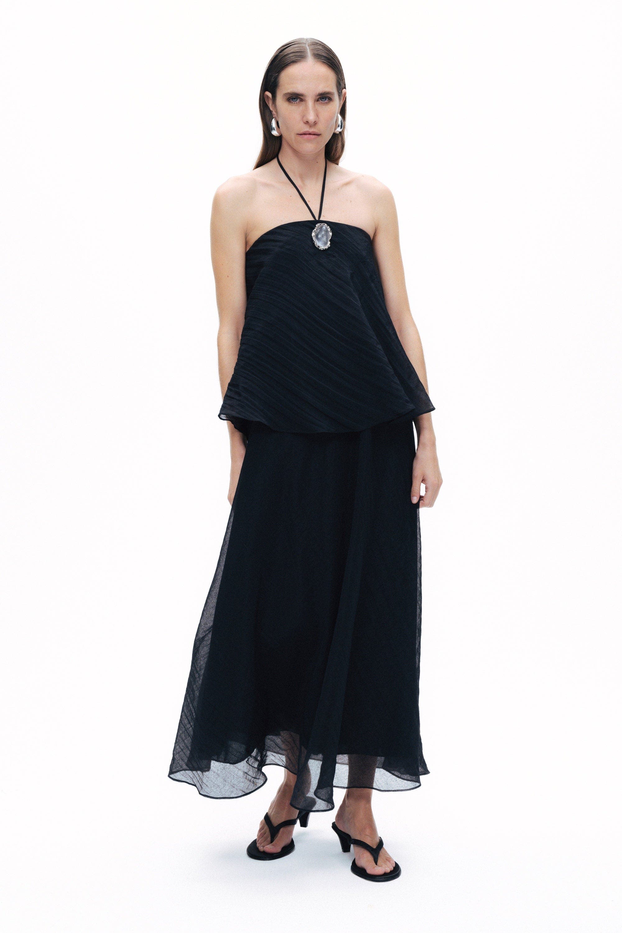 nordstrom black halter dress Nocturne Neck Embellished Maxi (Women) floral border