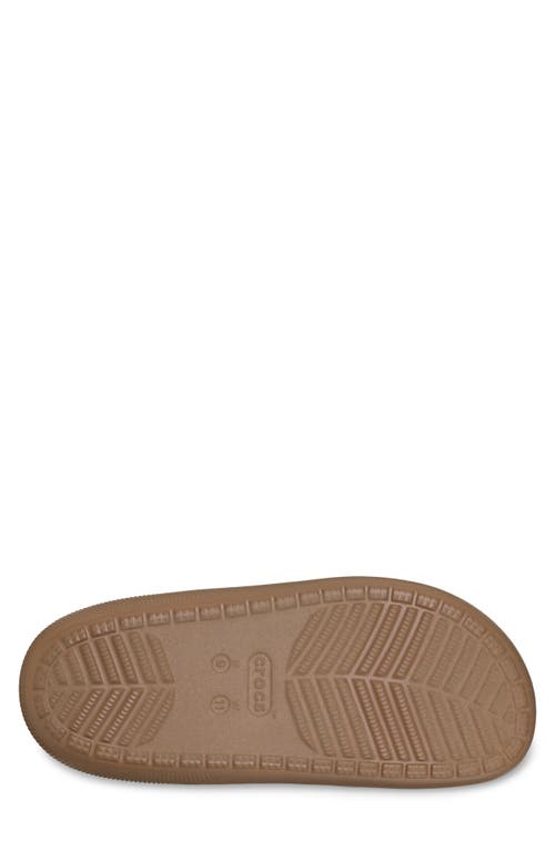 Crocs Classic Vegan Suede Quilted Slip On Shoe In Brown