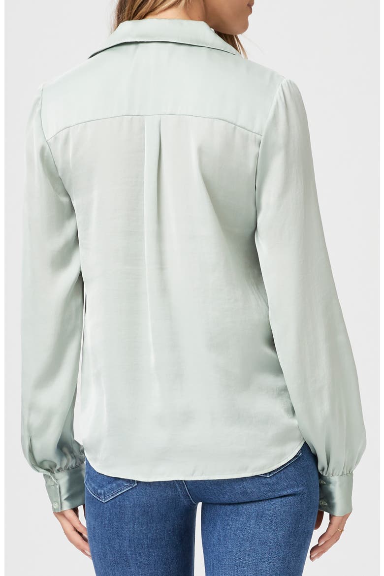 Capriana Satin Shirt, Alternate, color, DUSTY SAGE