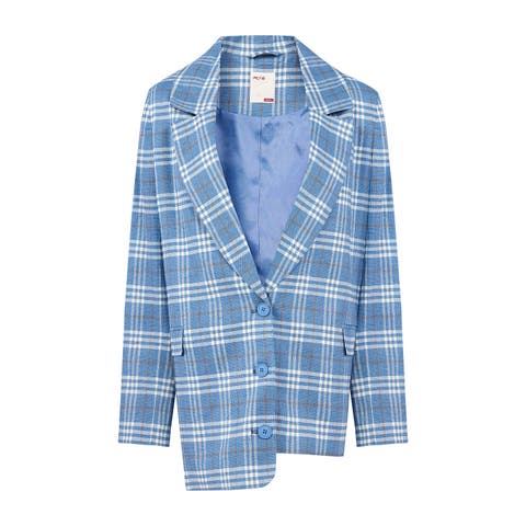 Linen Blend Free Heaven Multicolor Checked Blazer