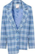 PCFG Linen Blend Free Heaven Multicolor Checked Blazer