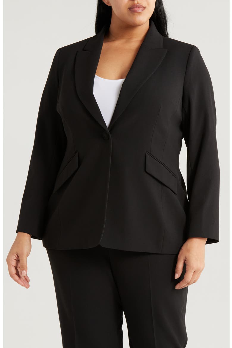 One-Button Blazer, Alternate, color, BLACK