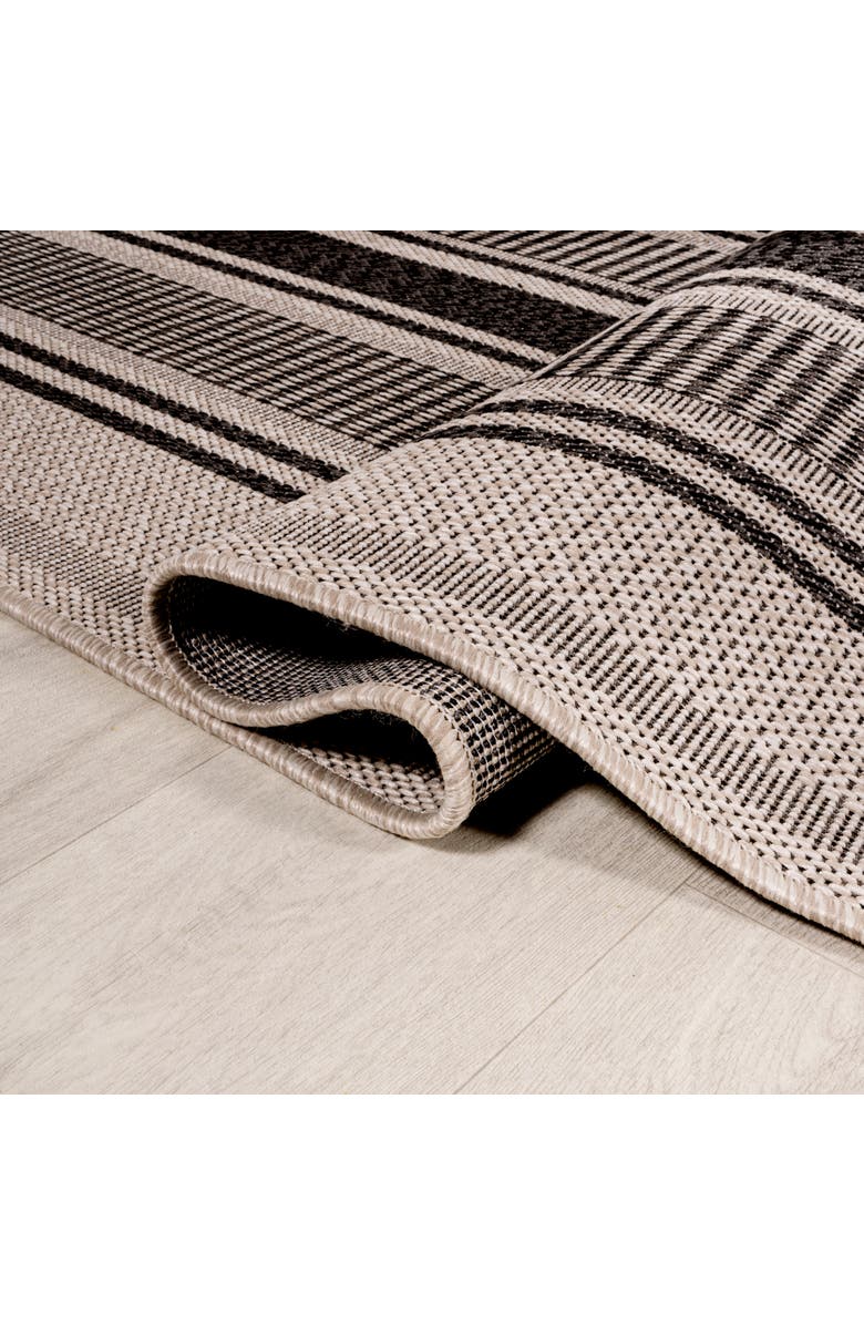 JONATHAN Y Haynes Modern Double Stripe Indoor/Outdoor Area Rug, Alternate, color, Black/Beige