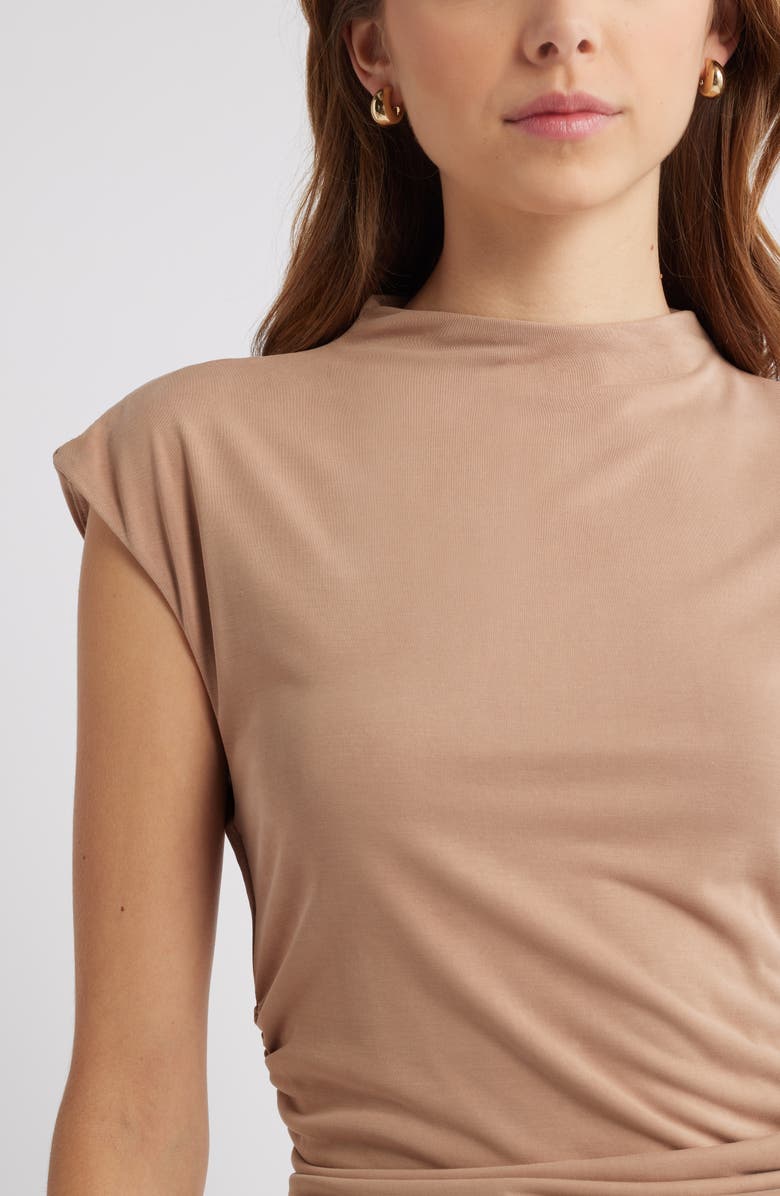 Open Edit Funnel Neck Cap Sleeve Top, Alternate, color,