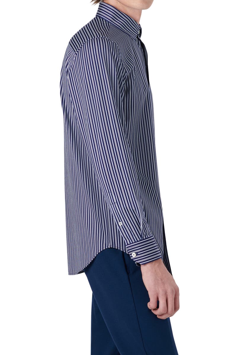 Bugatchi OoohCotton<sup>®</sup> Stripe Button-Up Shirt, Alternate, color, 
