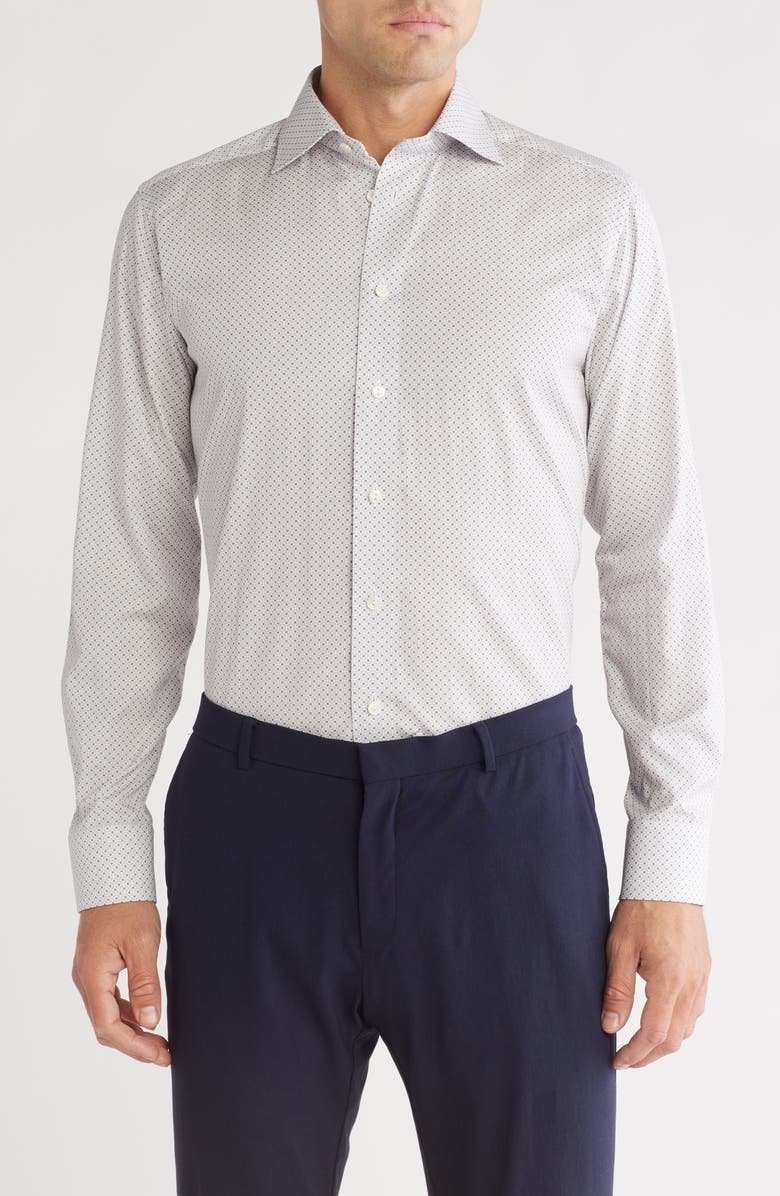 Eton Slim Fit Floral Cotton Dress Shirt, Main, color, 