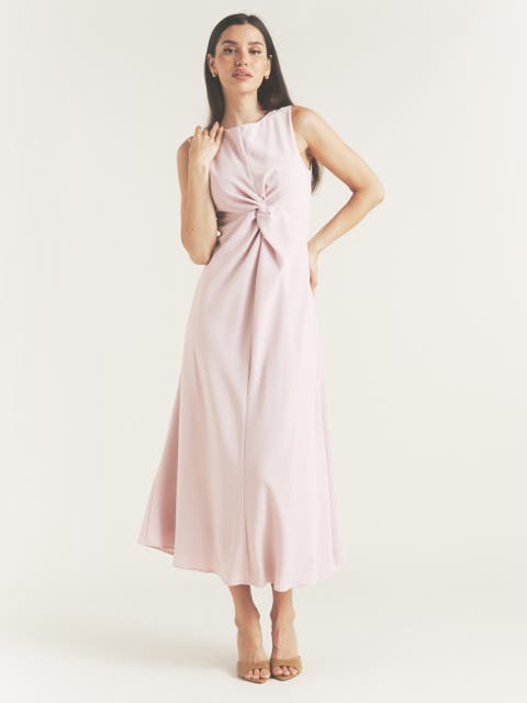 Daphne Knot Detail Sleeveless Midi Dress