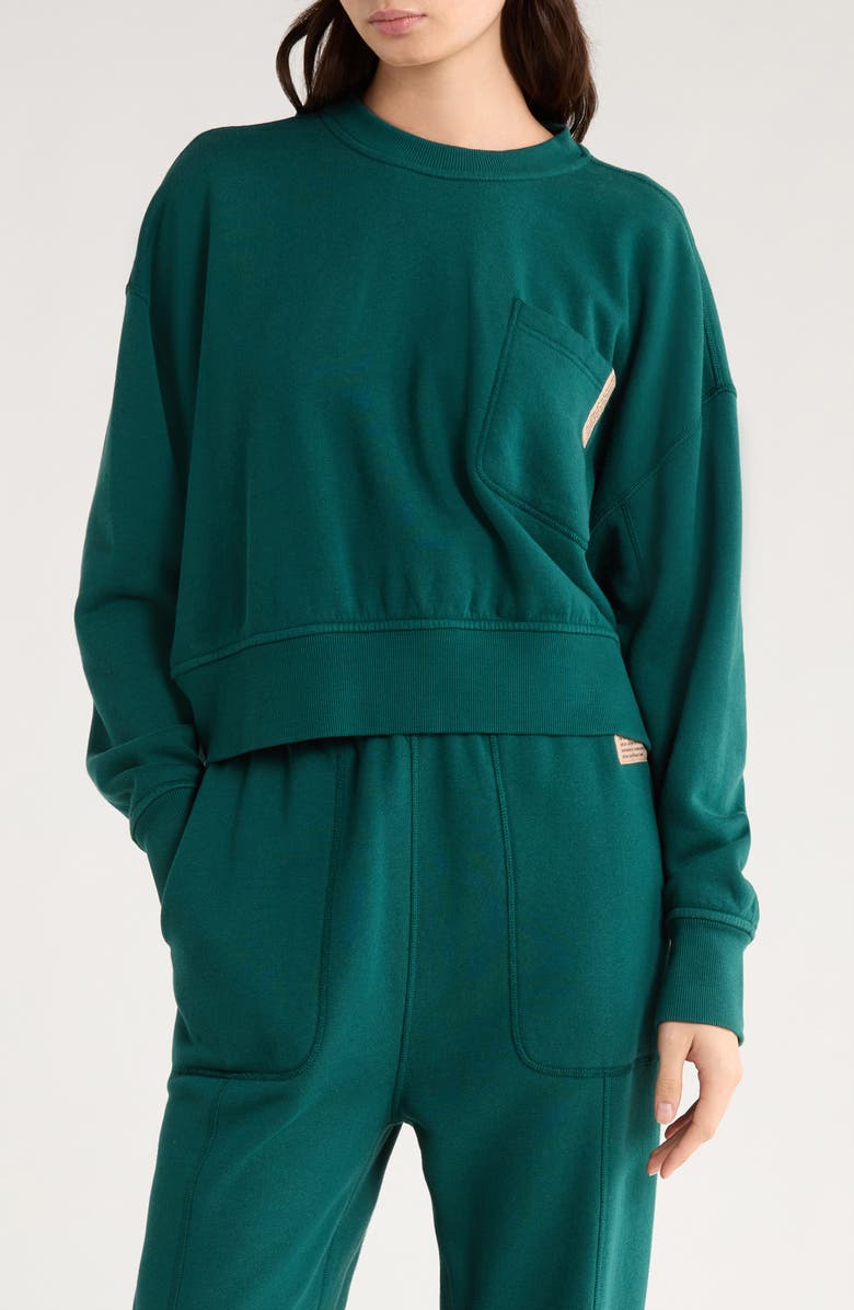 Lunya Silksweats Cotton & Silk Blend Sweatshirt, Main, color, Noble Green
