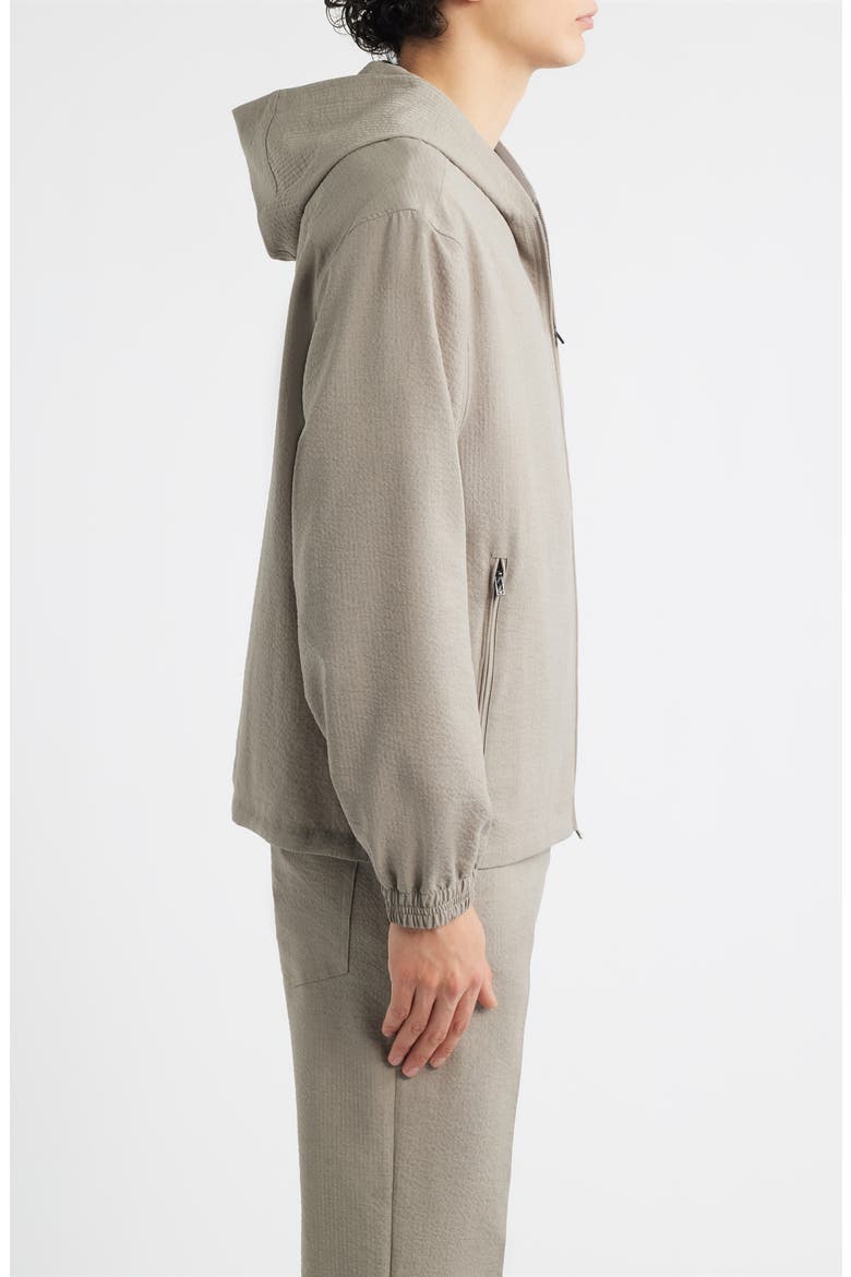Seersucker Hooded Jacket, Alternate, color, SOLID DARK BEIGE