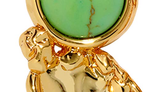 Alexis Bittar Brut Reconstituted Turquoise Coin Linear Drop Earrings In Gold