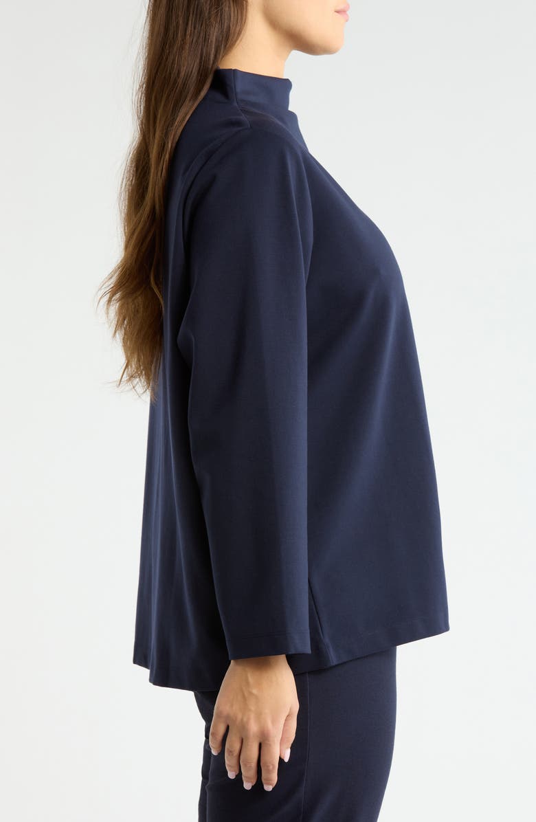 Eileen Fisher Funnel Neck Knit Top, Alternate, color, Ink