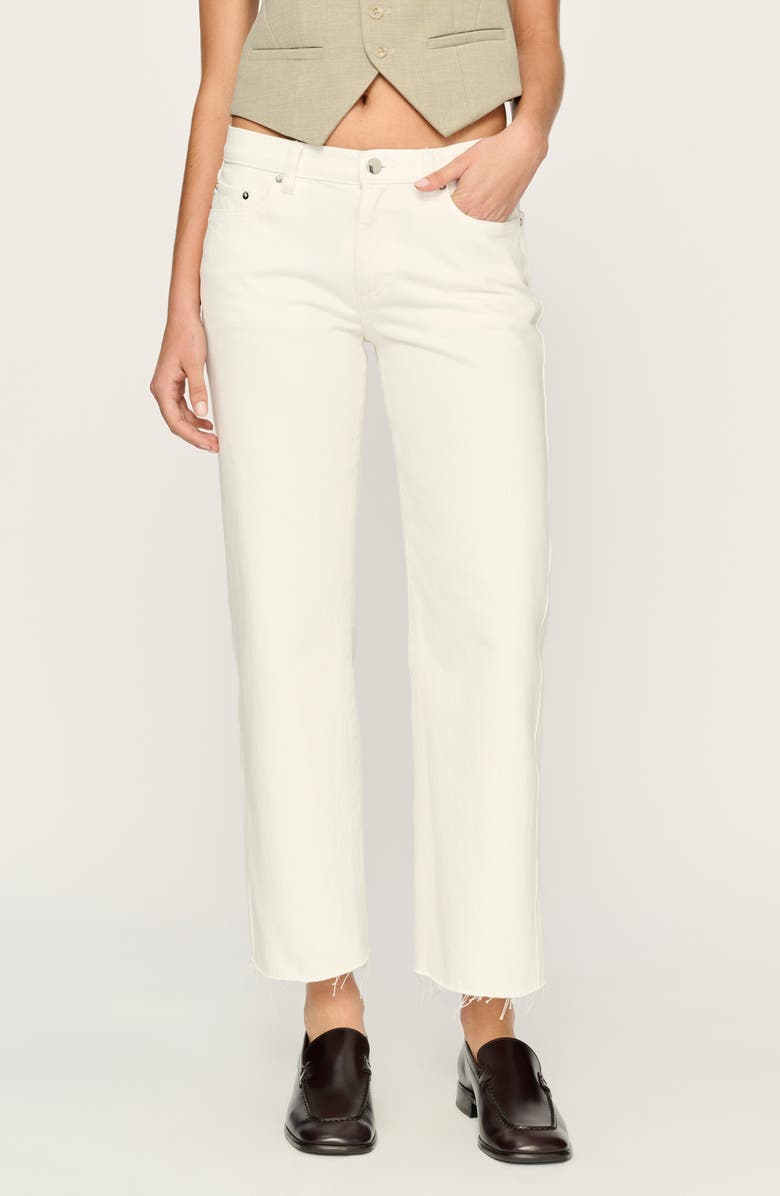 DL1961 Drue Raw Hem Low Rise Ankle Wide Leg Jeans, Main, color, White