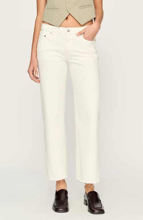 DL1961 Drue Raw Hem Low Rise Ankle Wide Leg Jeans