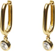 ARGENTO VIVO Cubic Zirconia Charm Oval Hoop Earrings