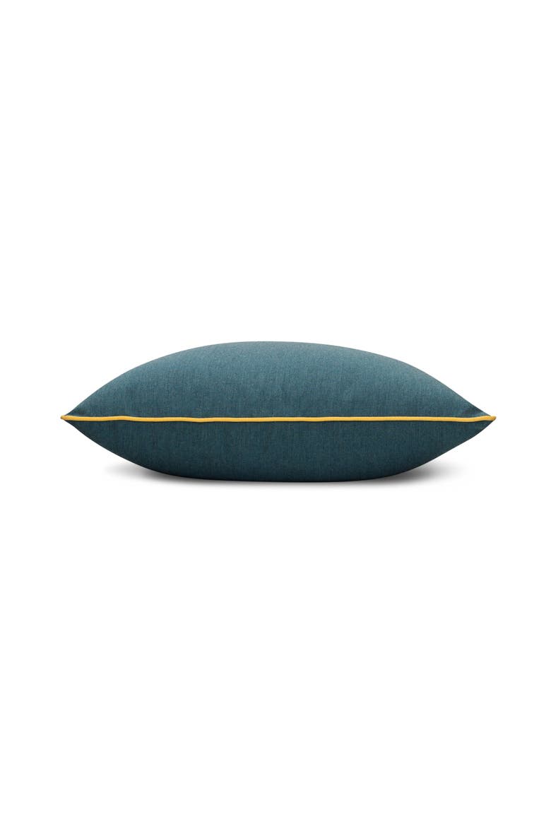 Lagoon Sunrise Indoor & Outdoor Woven Accent Pillow & Insert with contrasting self-welt cord, Alternate, color, Lagoon