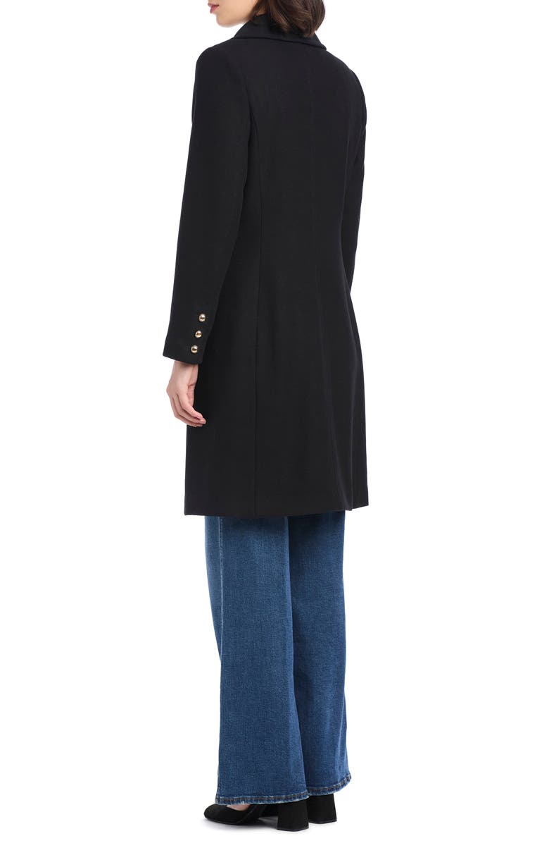 Kate Spade New York single breasted notch lapel coat, Alternate, color, Black