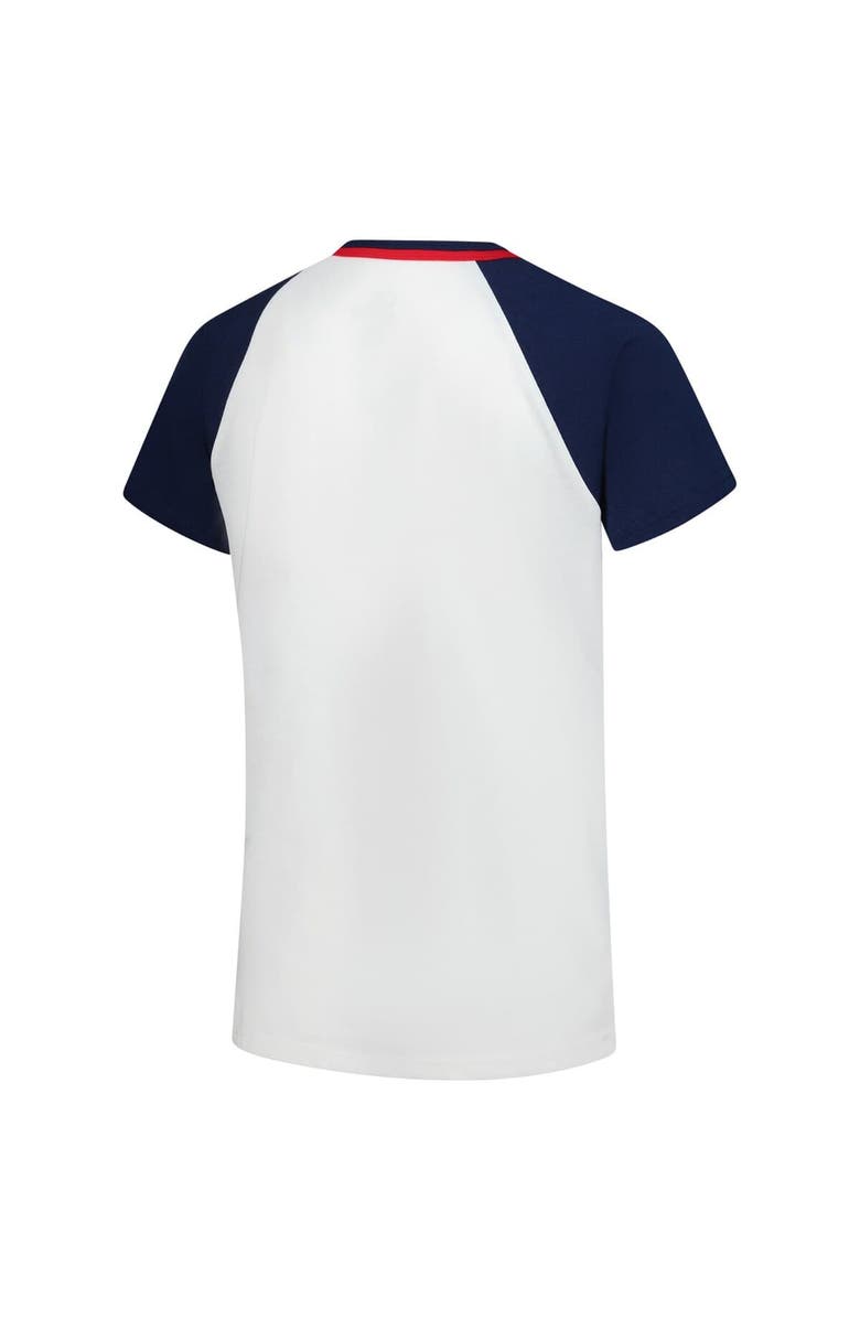 G-III 4HER BY CARL BANKS Women's G-III 4Her by Carl Banks White/Navy Minnesota Twins Ball Park Raglan V-Neck T-Shirt, Alternate, color, White