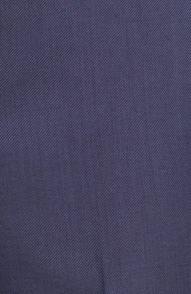 Canali Flat Front Solid Wool Trousers, Alternate, color, Blue