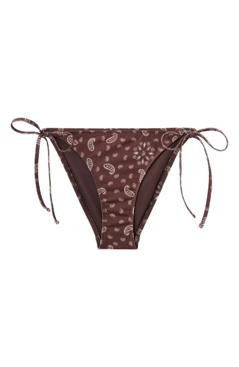 Paisley Tie Side Bikini Bottoms
