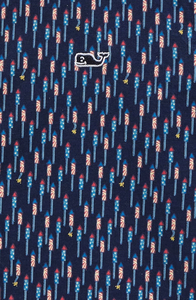 vineyard vines Kids' Firecracker Short Sleeve Stretch Cotton Button-Down Shirt, Alternate, color, 