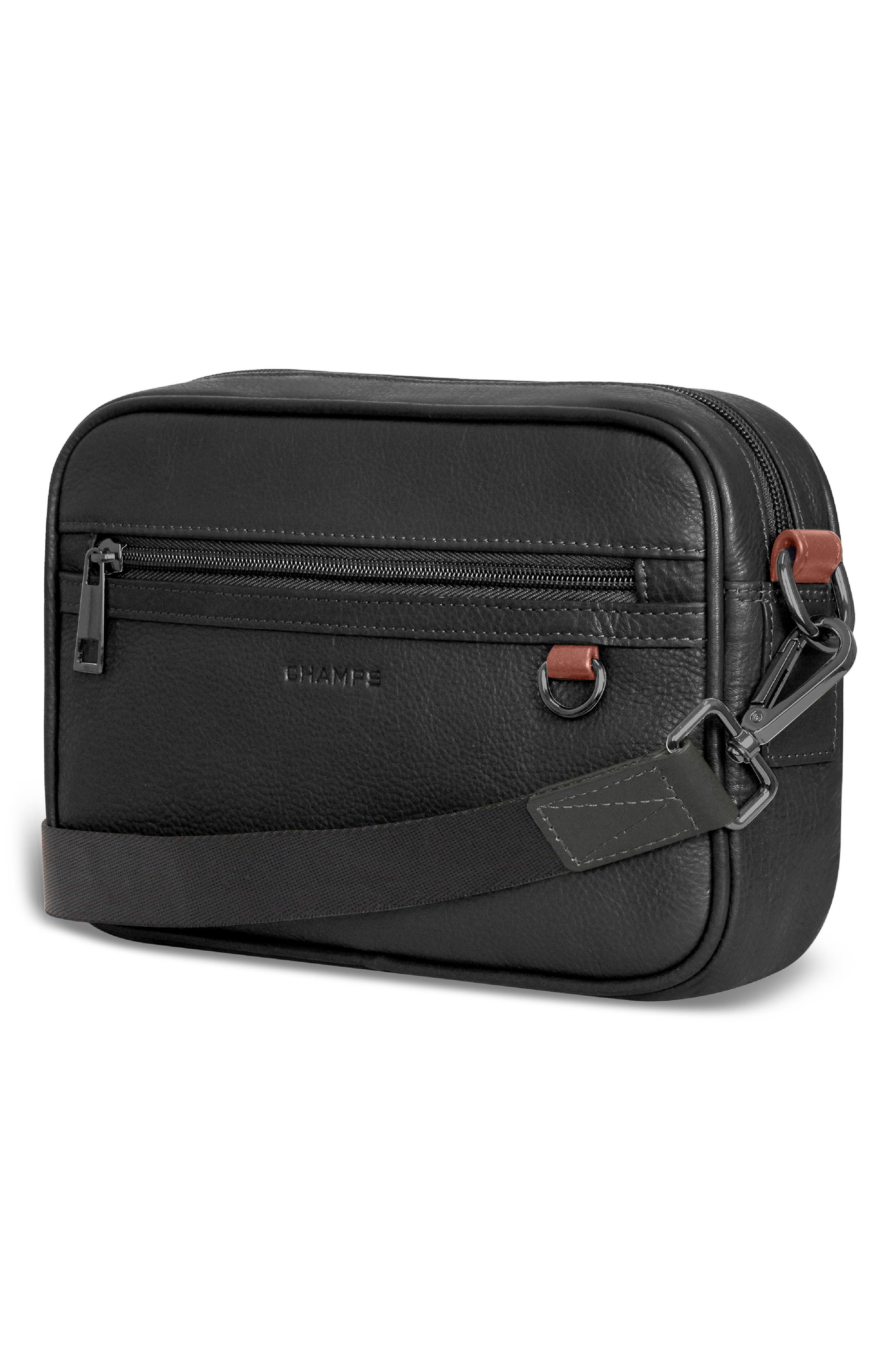 CHAMPS Onyx Water Resistant Crossbody Bag, Alternate, color, Black