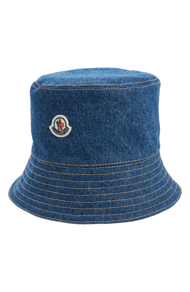 Moncler Archivio DNA Denim Bucket Hat, Main, color, 