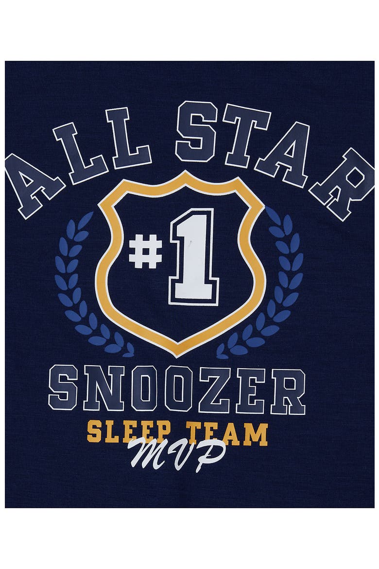 Kids Short Sleeve Top and Jogger Bottom Pajama Set, Alternate, color, Navy All Star Plaid