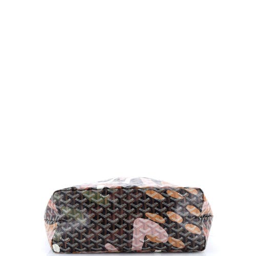 Pre-owned Goyard Goyard Saint Louis Tote Lettres Camouflage Coated Canvas Pm In Multi