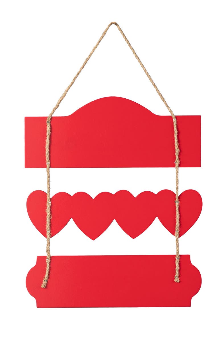 Glitzhome 14"H Valentine's Wooden LOVE Word Sign Wall Decor, Alternate, color, Red