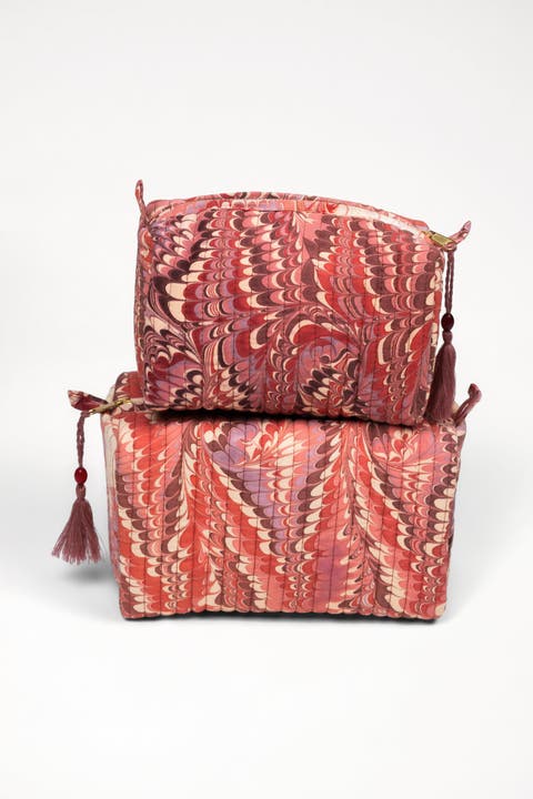 Florentine Hand-Marbled Cosmetic Bag - Set of 2