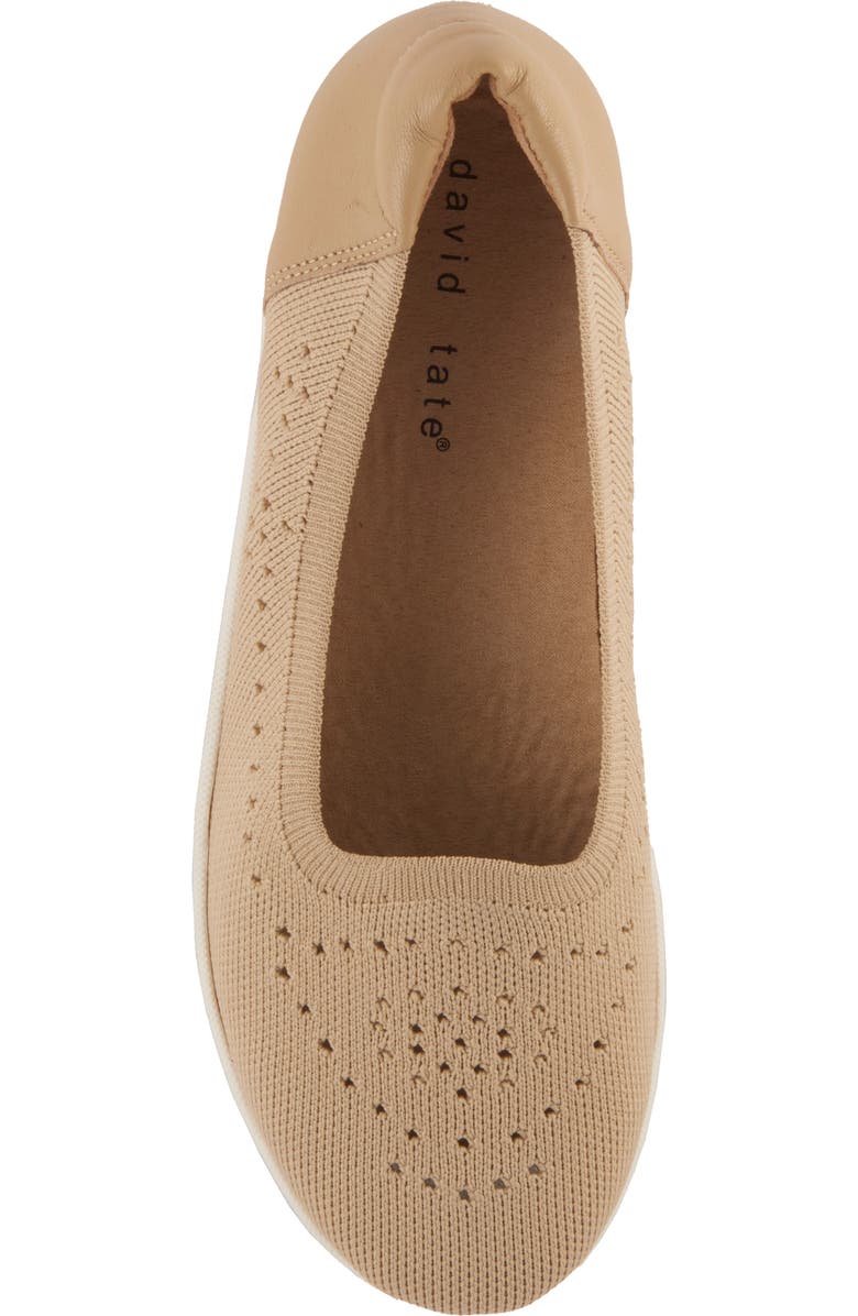 David Tate Italy Knit Ballet Flat, Alternate, color, Camel Fabric