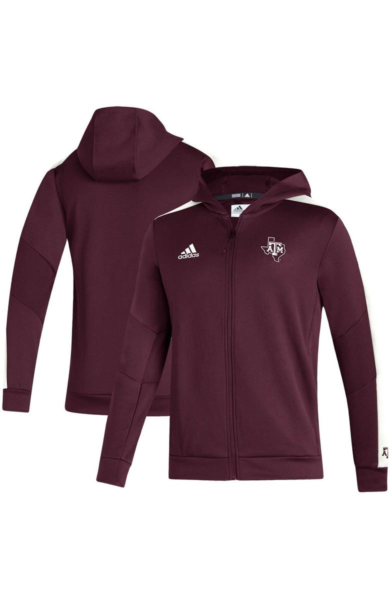 adidas Men's adidas Maroon Texas A&M Aggies 2021 Sideline AEROREADY Full-Zip Hoodie, Main, color,