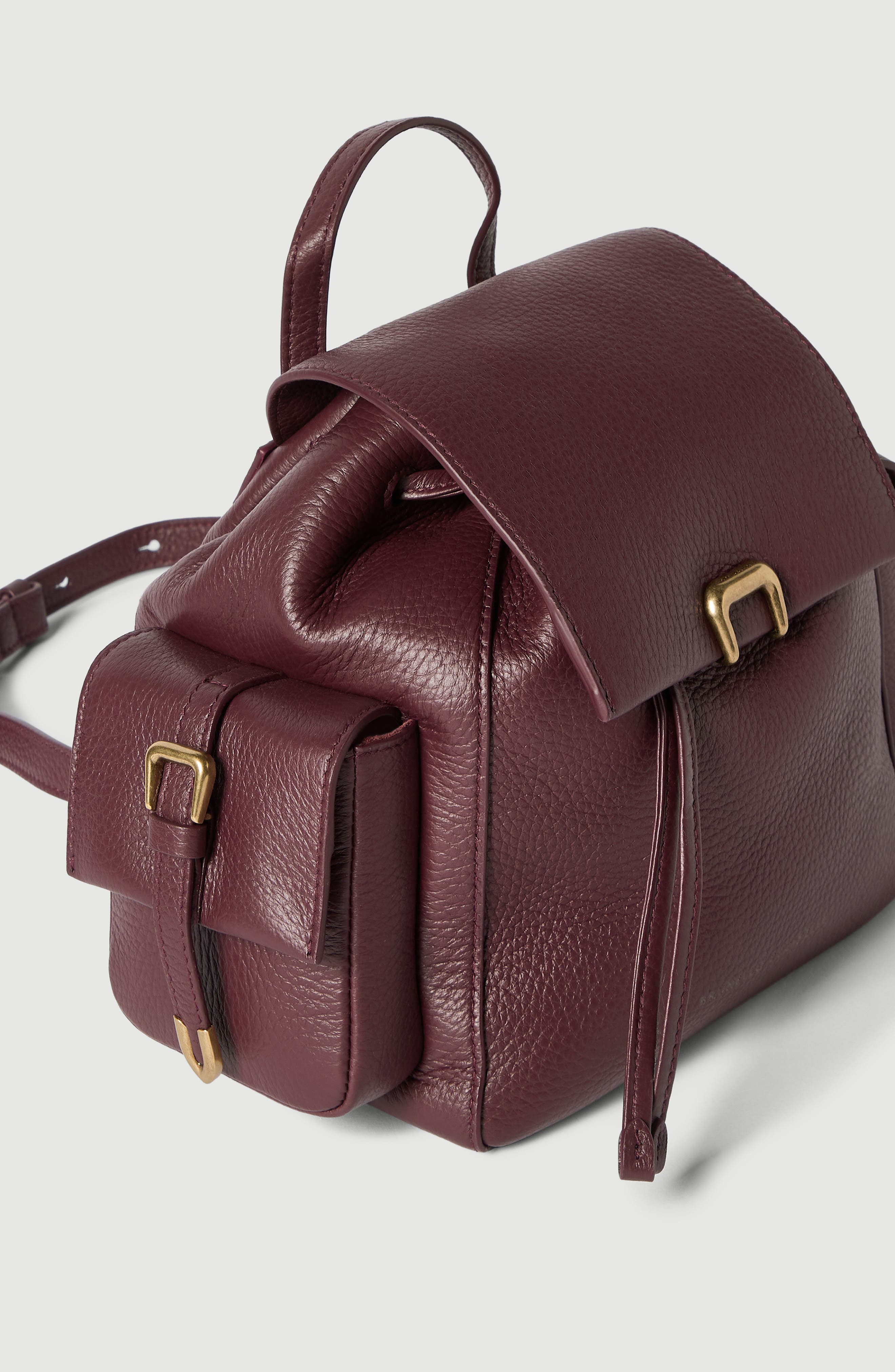 Deerskin sartorial backpack, Alternate, color, Burgundy
