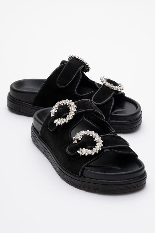 Forever & Always Shoes Morelia Suede Leather Slide Sandal