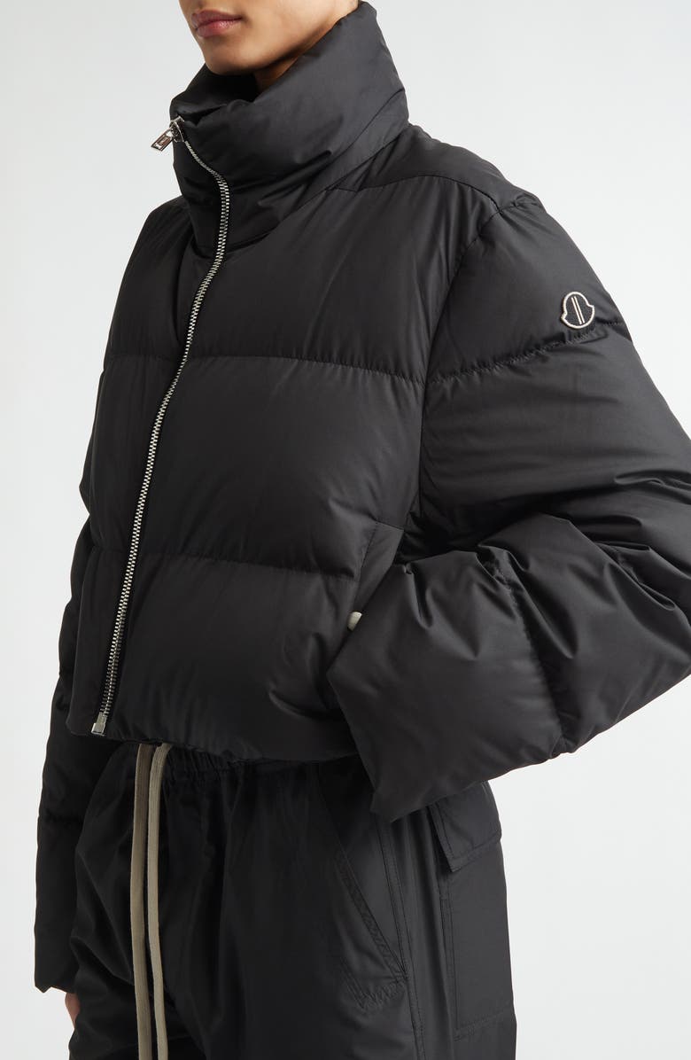 Moncler x Rick Owens Cyclopic Crop Down Puffer Jacket, Alternate, color, Black