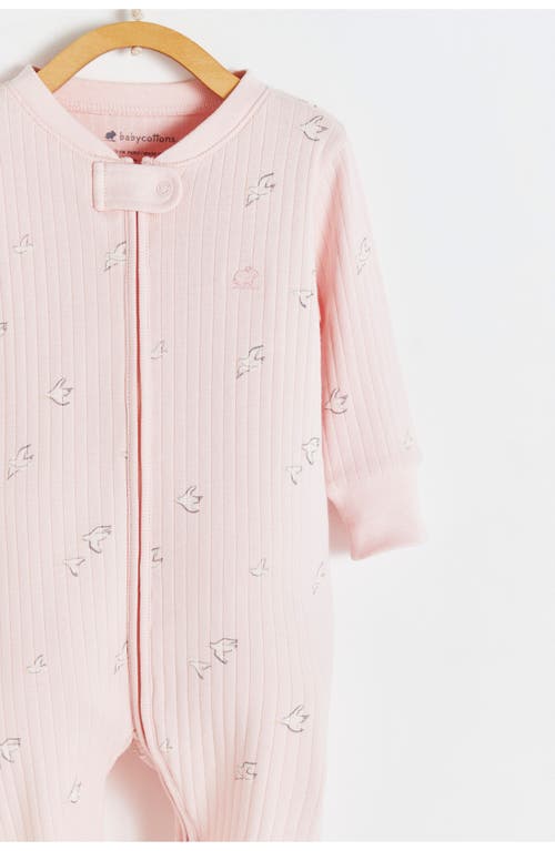 Shop Babycottons Goose Zip Footed Pajama In Pink