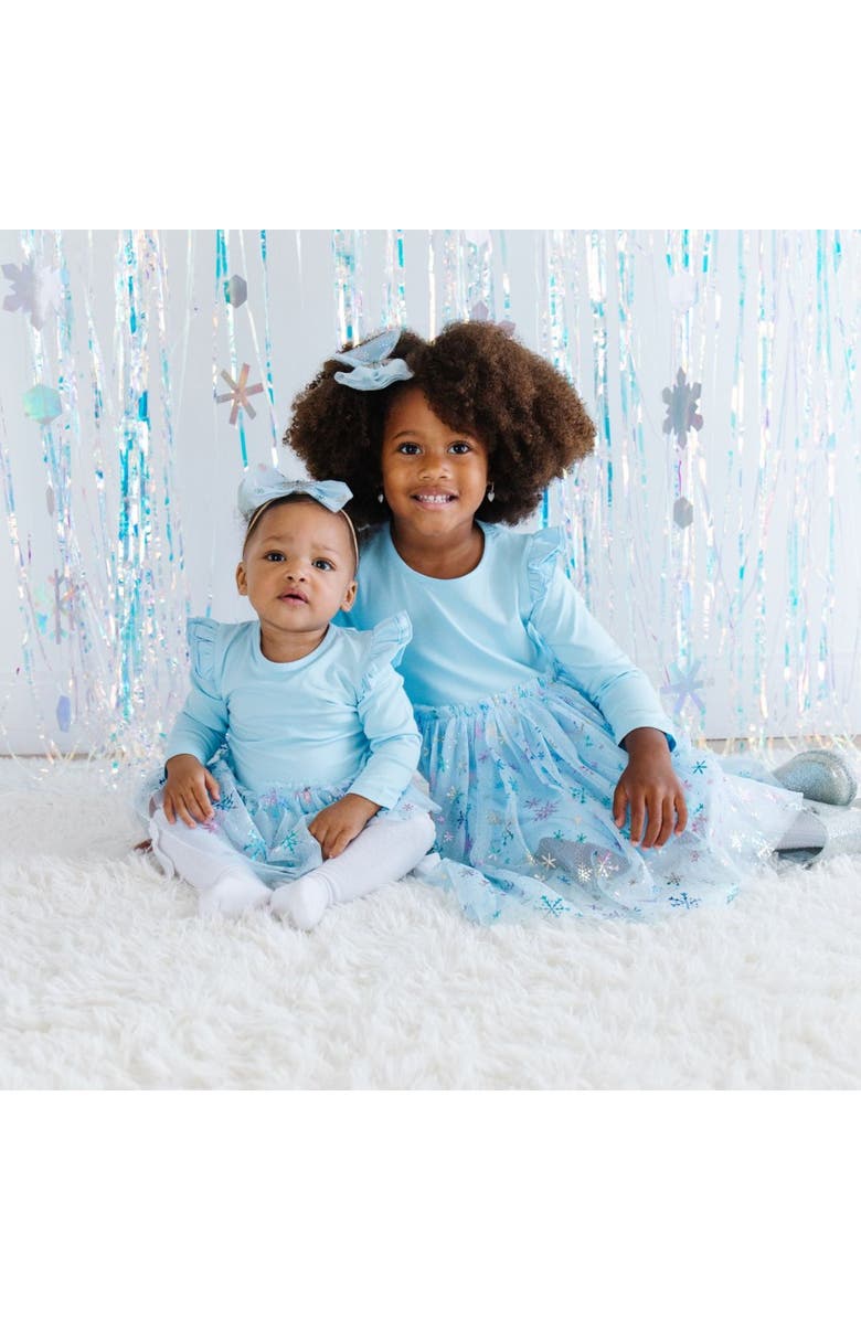 Sweet Wink Snow Princess Iridescent Long Sleeve Tutu Bodysuit, Alternate, color, 