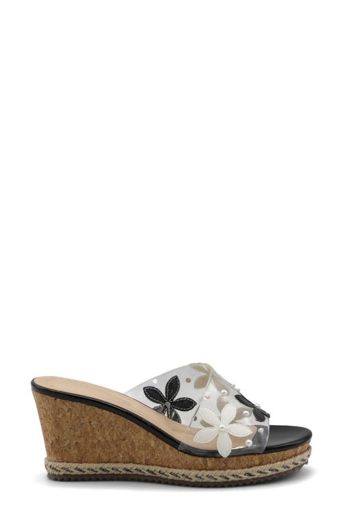 Adrienne Vittadini Crista Wedge Sandal In Black Vp