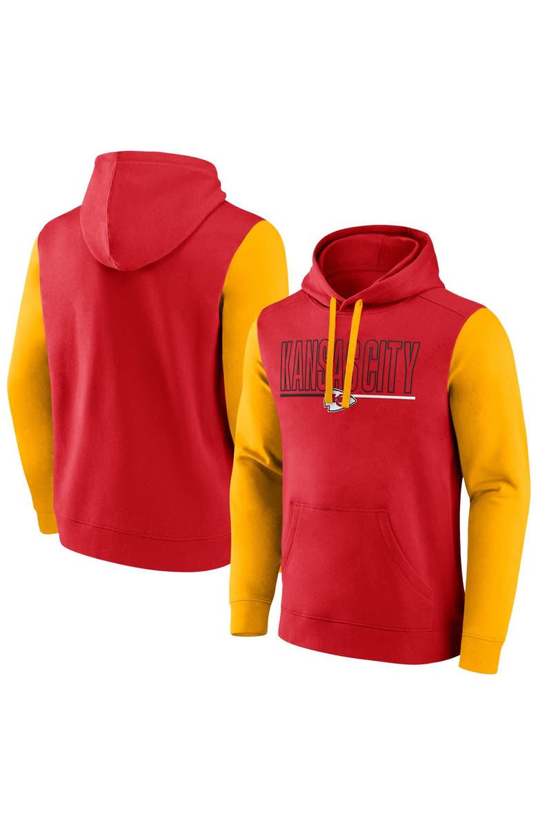 FANATICS Men's Fanatics Red Kansas City Chiefs Big & Tall Outline Pullover Hoodie, Main, color, Red
