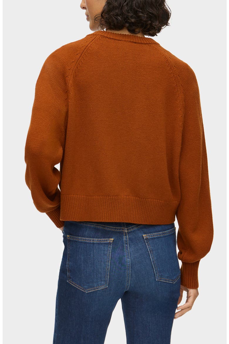 Tania Merino Wool & Cotton Cardigan, Alternate, color, COGNAC