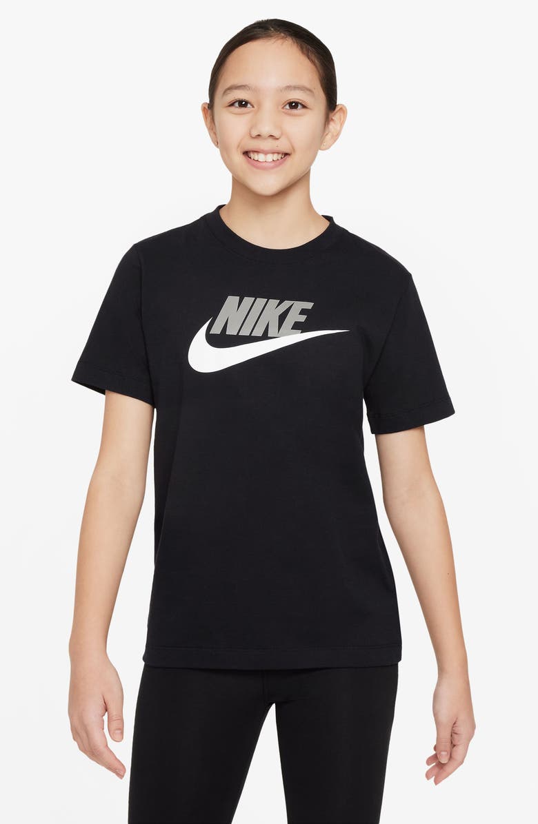 Nike Kids' Sportswear Cotton Graphic T-Shirt, Main, color, 010 Black