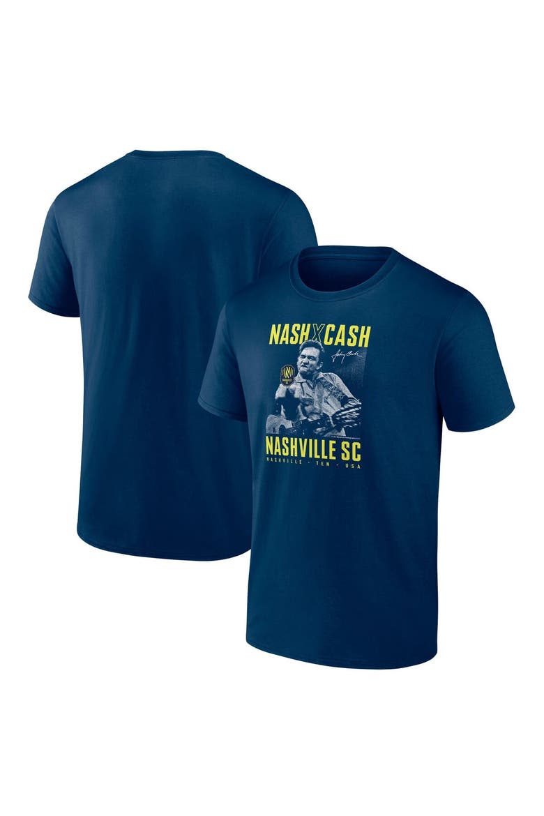 Men's Fanatics  Navy Nashville SC x Johnny Cash Finger T-Shirt, Alternate, color, Navy