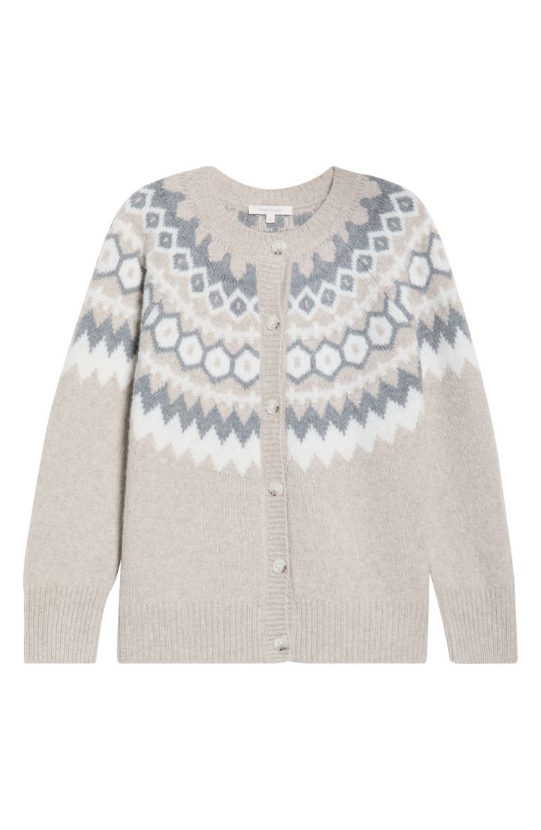 Favorite Daughter The Snowed In Fair Isle Merino Wool
Cashmere Blend Cardigan, Alternate, color, Shortbread Beige