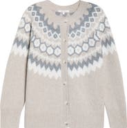 Favorite Daughter The Snowed In Fair Isle Merino Wool & Cashmere Blend Cardigan
