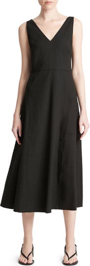 Vince Relaxed Sleeveless Linen Blend Midi Dress | Nordstromrack