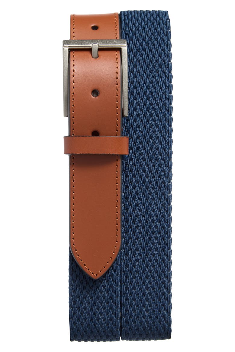Stretch Webbed Belt, Main, color, NAVY