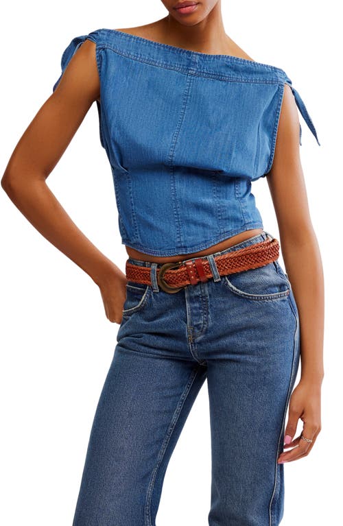Shop Free People Louie Denim Off The Shoulder Top