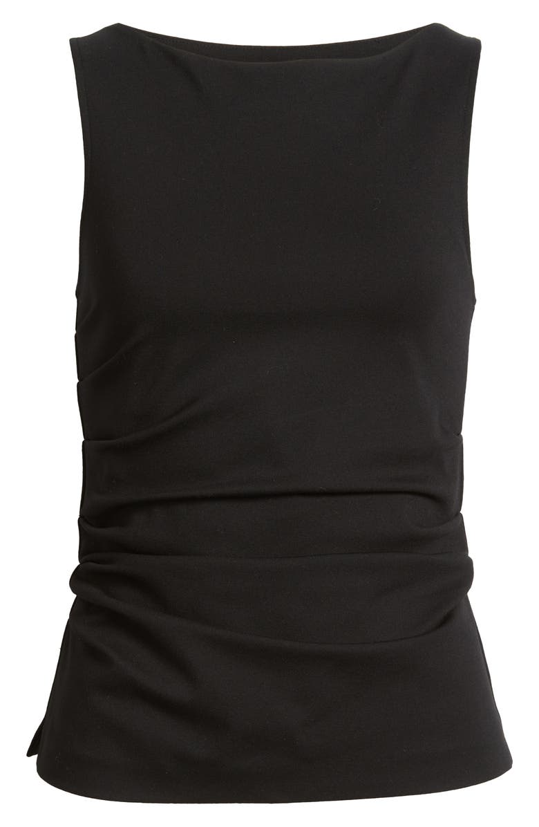 rag & bone Irina Shirred Ponte Tank, Alternate, color, Black